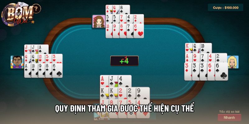 Quy định tham gia được thể hiện cụ thể